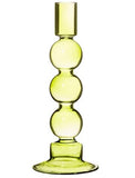 Candle Holder Glass Bubble Olive Green