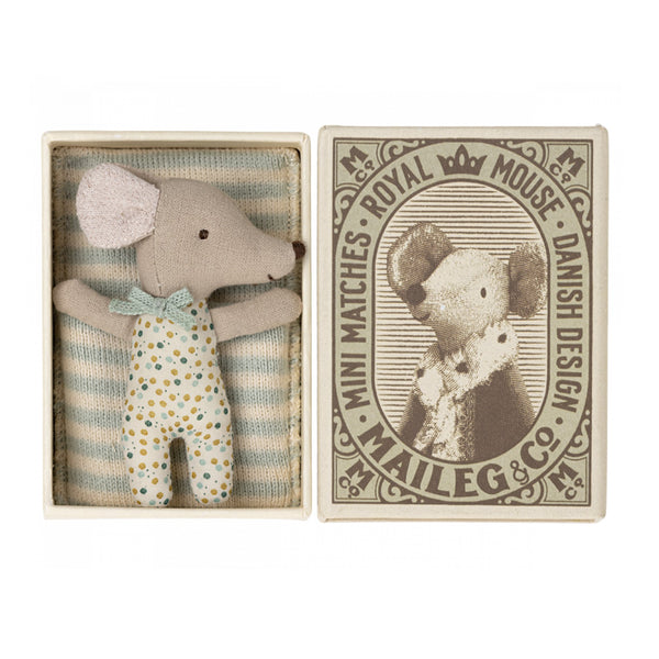 Sleepy Wakey Baby Mouse In Matchbox Blue