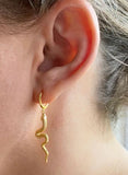 Snake Earrings Huggi Hoop Gold Plated Or Silver