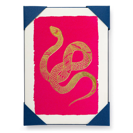 Set Of 5 Cards Magenta Snake