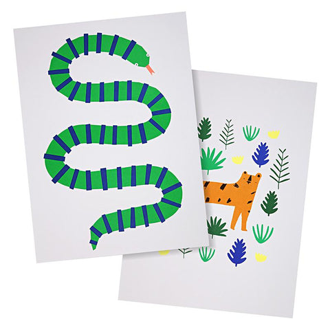 Meri Meri Snake And Tiger Print Set Of 2