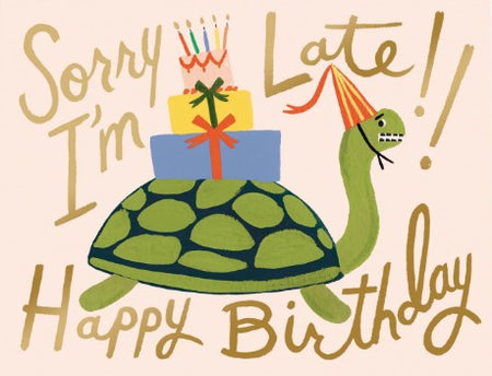 Birthday Card Turtle Belated Birthday