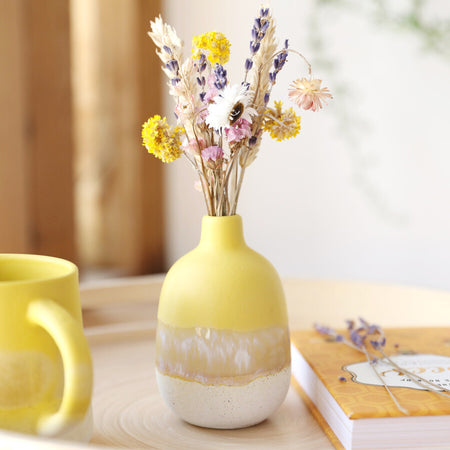 Vase Small Ceramic Yellow Glaze Mojave