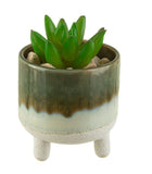 Planter With Legs Ceramic Green Glaze Mojave Small