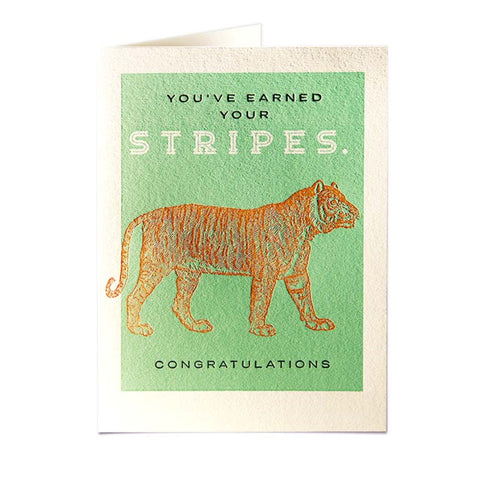 Tiger Stripes Letter Pressed Card