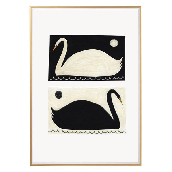 Swans Negative Positive A3 Print