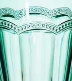 Turquoise Drinking Glass With Beaded Pattern