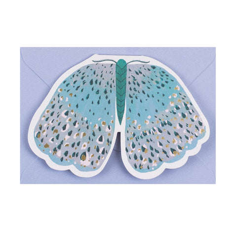 a moth shaped greetings card