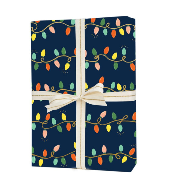 Wrapping Paper Sheets Set Of 3 Holiday Lights